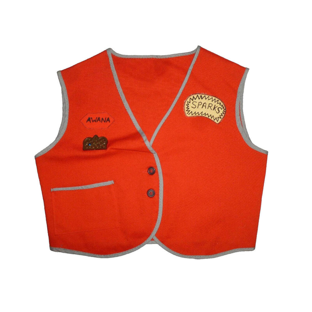 Vintage Awana Sparks Club Vest Patch Kids Pin sz 10-12 kids